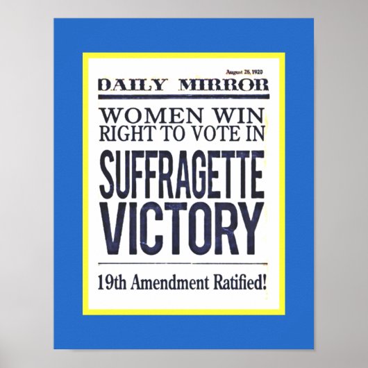 Suffragette Victory Headlines 威厳がある 1920のコピー ポスター (正面)