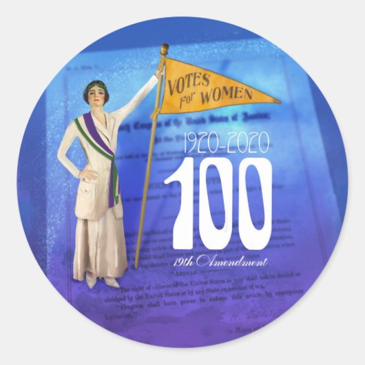 Suffragette Votes for Women Stickers ラウンドシール (正面)