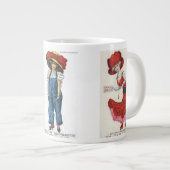 Suffragettesヴィンテージポストカードアート投票のための女性 ジャンボコーヒーマグカップ (正面右)