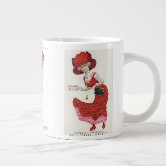 Suffragettesヴィンテージポストカードアート投票のための女性 ジャンボコーヒーマグカップ (右)