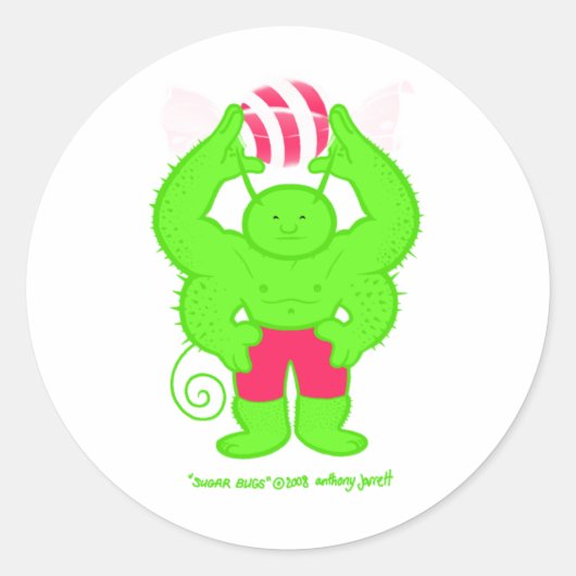 Sugar Bug 3 no logoステッカー ラウンドシール (正面)