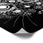 Sugar Cat Skull Flower Artistic Design ポスター (角)