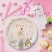 Sugar Plum Fairy Nutcracker 1st Bday Peach Mint ペーパープレート (パーティー)