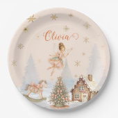 Sugar Plum Fairy Nutcracker  Peach Mint Tableware ペーパープレート (正面)