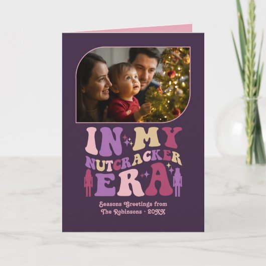 Sugar Plum Fun Retro Christmas Photos シーズンカード (正面)