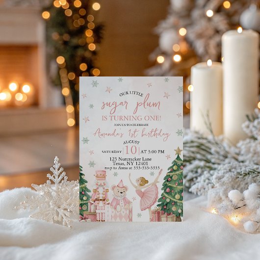 Sugar Plum Nutcracker Birthday Invite 招待状