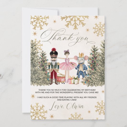 Sugar Plum Nutcracker Thank You Card 招待状 (正面)