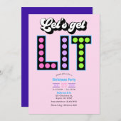Sugar Rush Let's Get Lit Retro Christmas Party 招待状 (正面/裏面)