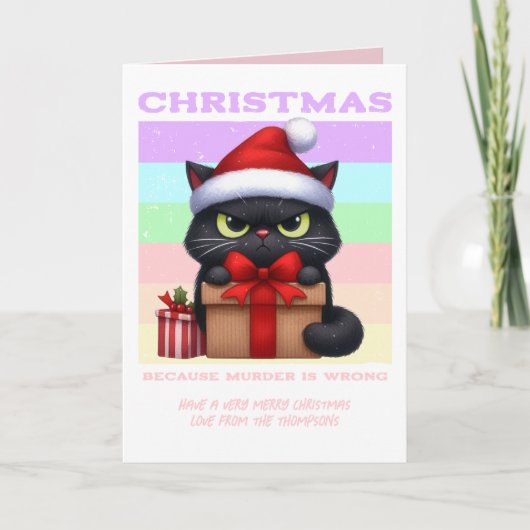 Sugar Rush Sleigh Funny Cat Retro Christmas Photo シーズンカード (正面)