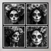 Sugar Skull Black and White  ポスター (正面)