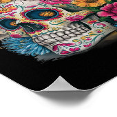 Sugar Skull Butterfly Day Of Dead Halloween Dia De ポスター (角)