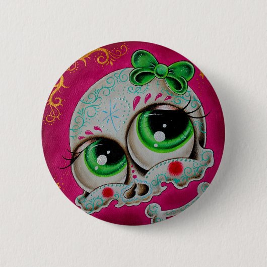 Sugar skull button 缶バッジ (正面)