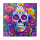 Sugar Skull Calavera Day Of The Dead Ceramic Tile タイル (正面)