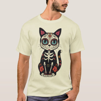 Sugar Skull Cat T-Shirt Tシャツ