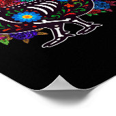 Sugar Skull Chicken Dia De Muertos Halloween Day O ポスター (角)