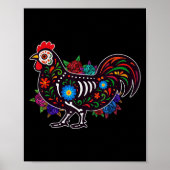 Sugar Skull Chicken Dia De Muertos Halloween Day O ポスター (正面)