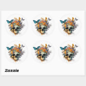 Sugar Skull Day of the Dead ラウンドシール (シート)