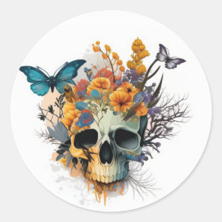 Sugar Skull Day of the Dead ラウンドシール