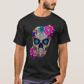 Sugar Skull Day Of The Dead Cool Bone Head Skulls  Tシャツ (正面)