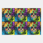 Sugar Skull Day of the Dead Decoupage ラッピングペーパーシート (正面3)