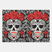 Sugar Skull Day of the Dead Decoupage ラッピングペーパーシート (正面2)