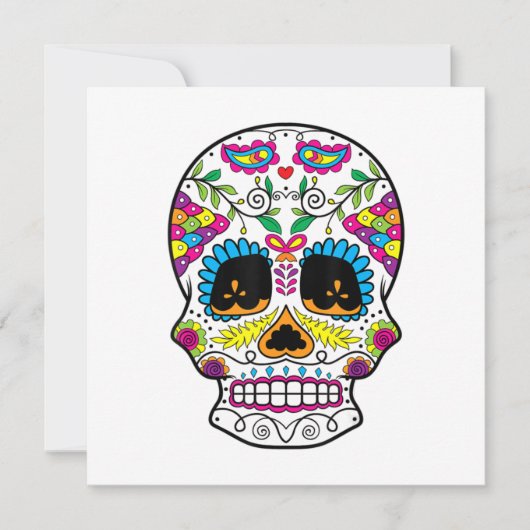 Sugar Skull Day Of The Dead Dia De Los Muertos Art サンキューカード (正面)