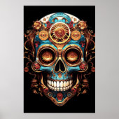 Sugar Skull Designs Cool Guy in a Cool Hat on Wall ポスター (正面)
