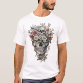 Sugar Skull Dia De Los Muertos Day of the Dead  Tシャツ (正面)