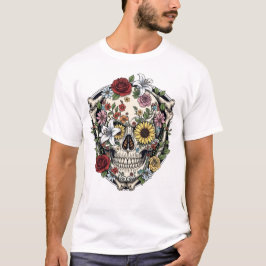 Sugar Skull Dia De Los Muertos Day of the Dead  Tシャツ