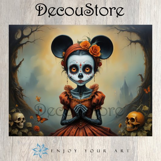 Sugar Skull Doll Decoupage 薄葉紙