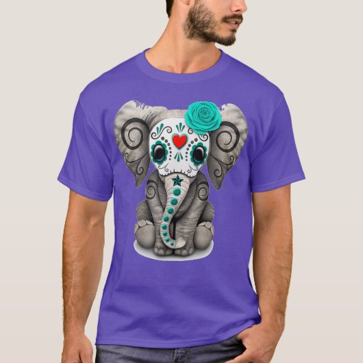 Sugar Skull Elephant T shirt Day Of The Dead Tシャツ (正面)