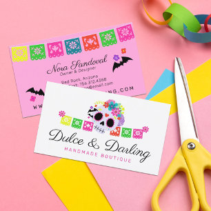 Sugar Skull Floral Calavera Papel Picado Boutique 名刺