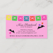 Sugar Skull Floral Calavera Papel Picado Boutique 名刺 (裏面)