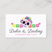 Sugar Skull Floral Calavera Papel Picado Boutique 名刺 (正面)