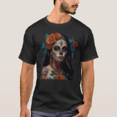 Sugar Skull Floral Crown Tシャツ (正面)