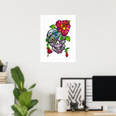 SUGAR SKULL & FLOWER 18"X24" ポスター (ホームオフィス)