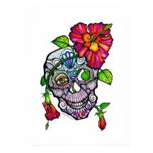 SUGAR SKULL & FLOWER 18"X24"