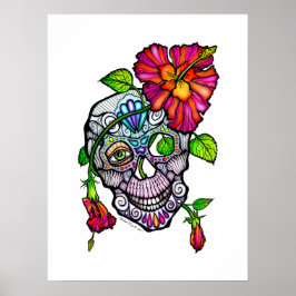 SUGAR SKULL & FLOWER 18"X24" ポスター