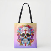 Sugar Skull & Flowers トートバッグ (正面)