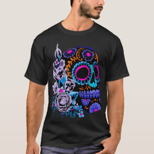 Sugar Skull Flowers Day Of The Dead Dia Muertos Gi Tシャツ