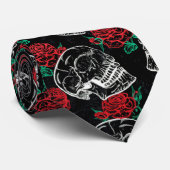 Sugar Skull Glam | Modern Red Rose Gothic Grunge ネクタイ (ロール)