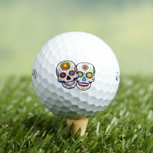 Sugar Skull Golf Balls - Dia de los Muertos Gift ゴルフボール (インサイチュ 木)
