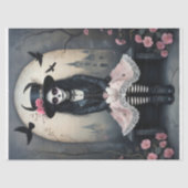 Sugar Skull Gothic Girl Decoupage 薄葉紙 (正面)