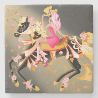Sugar Skull Horse & Lady Stone Coaster ストーンコースター