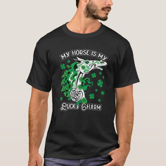Sugar Skull Horse St Patricks Day Of Dead Lucky Ch Tシャツ (正面)