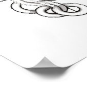 Sugar Skull Image Black + White on a Wall ポスター (角)