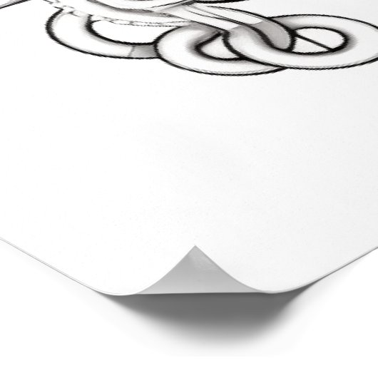 Sugar Skull Image Black + White on a Wall ポスター (角)