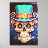 Sugar Skull Images Cool Guy in a Cool Hat on Wall ポスター (正面)