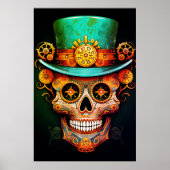 Sugar Skull Images Cool Guy in a Cool Hat on Wall ポスター (正面)