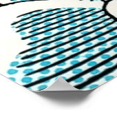 Sugar Skull Lady in Floral Sun Hat Pop Art Graphic ポスター (角)